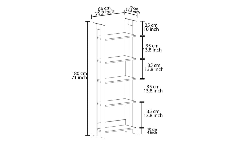 Voiture Bogreol 64 cm - Eg - Opbevaring - Hylder & Reoler - Bogreol