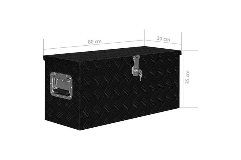 aluminiumskasse 80x30x35 cm sort - Sort - Opbevaring - Opbevaring til småting - Kurve & kasser - Kasser