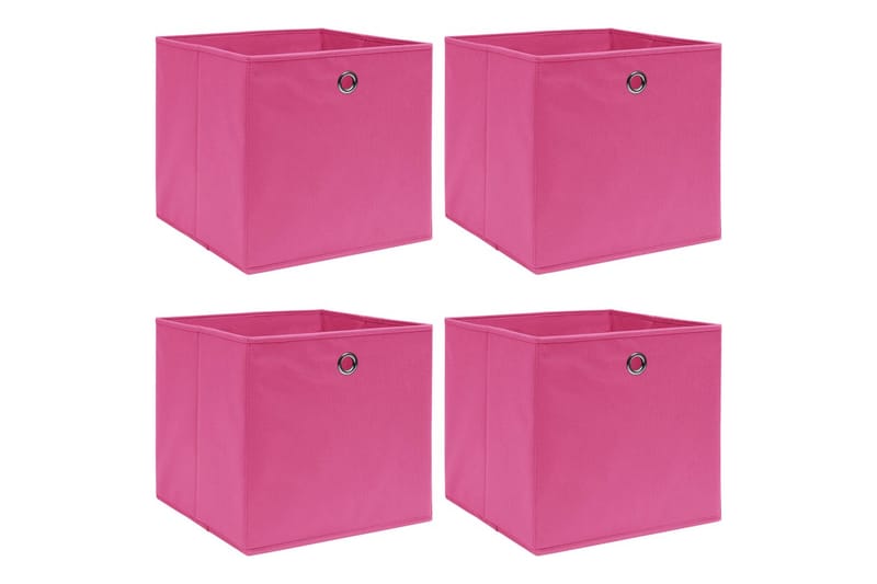 Opbevaringskasser 4 Stk. 32x32x32 Stof Pink - Opbevaring - Opbevaring til småting - Kurve & kasser