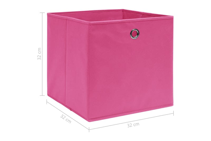 Opbevaringskasser 4 Stk. 32x32x32 Stof Pink - Opbevaring - Opbevaring til småting - Kurve & kasser