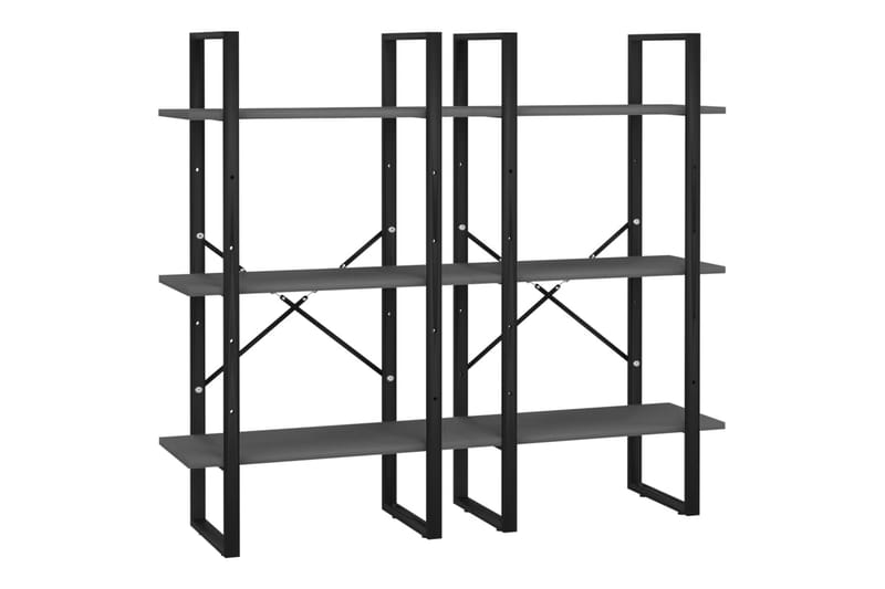 opbevaringsreoler 2 stk. 60x30x210 cm spånplade grå - Grå - Opbevaring - Opbevaring til småting - Kurve & kasser