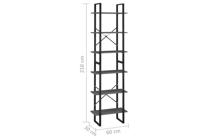 opbevaringsreoler 2 stk. 60x30x210 cm spånplade grå - Grå - Opbevaring - Opbevaring til småting - Kurve & kasser