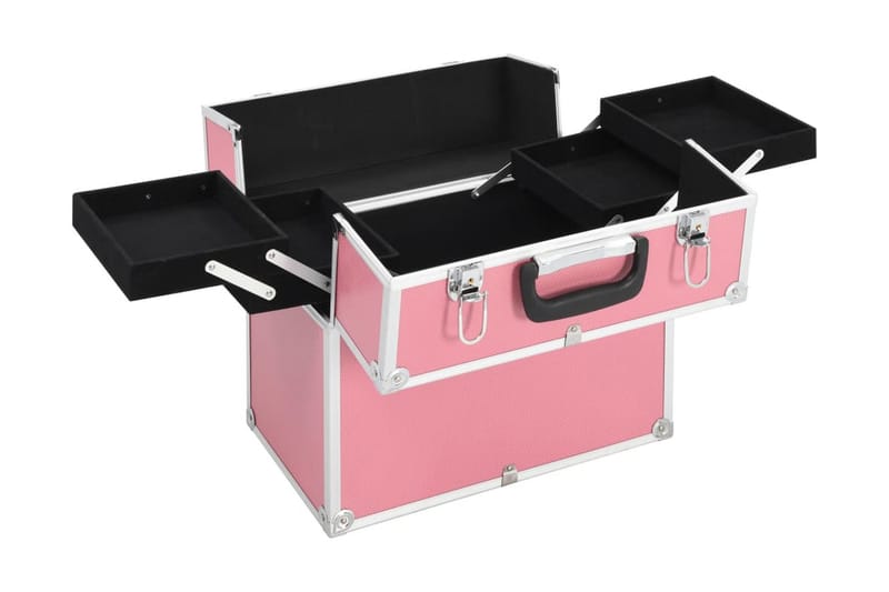 makeupkuffert 37 x 24 x 35 cm pink aluminium - Opbevaring - Opbevaring til småting