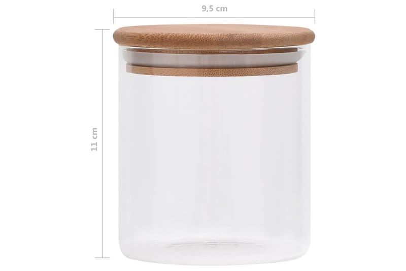 opbevaringsglas med bambuslåg 10 stk. 600 ml - gennemsigtig - Opbevaringsbøtte - Opbevaring til småting - Dåser & syltetøjsglas