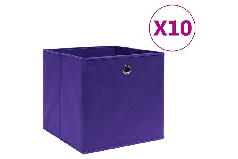 opbevaringskasser 10 stk. 28x28x28 cm ikke-vævet stof lilla - Violet - Opbevaring - Opbevaring til småting - Kurve & kasser