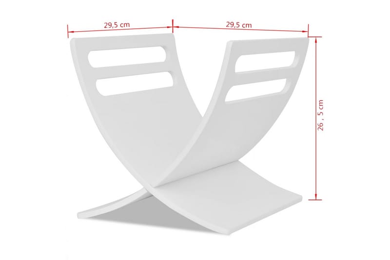 Magasinholder Gulvstående Træ Hvid - Hvid - Opbevaring - Opbevaring til småting - Opbevaringsstativ - Avisstativ