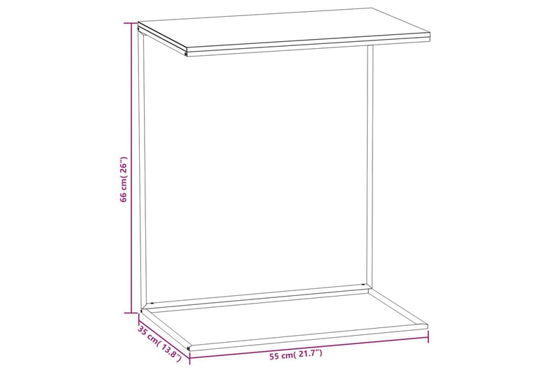 beBasic sidebord 55x35x66 cm konstrueret træ hvid - Hvid - Opbevaring - Opbevaringsmøbler - Skænke & sideboards