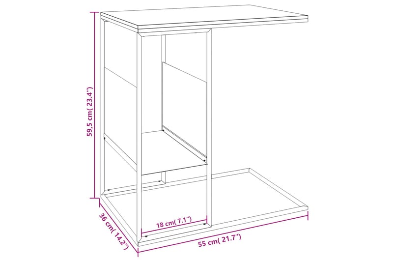 beBasic sidebord 55x36x59,5 cm konstrueret træ hvid - Hvid - Opbevaring - Opbevaringsmøbler - Skænke & sideboards