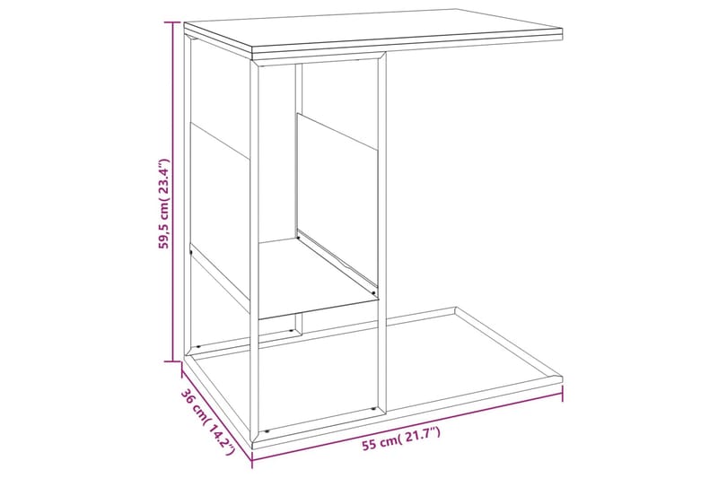 beBasic sidebord 55x36x59,5 cm konstrueret træ sort - Sort - Opbevaring - Opbevaringsmøbler - Skænke & sideboards