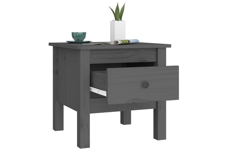 beBasic sideborde 2 stk. 40x40x39 cm massivt fyrretræ grå - GrÃ¥ - Opbevaring - Opbevaringsmøbler - Skænke & sideboards