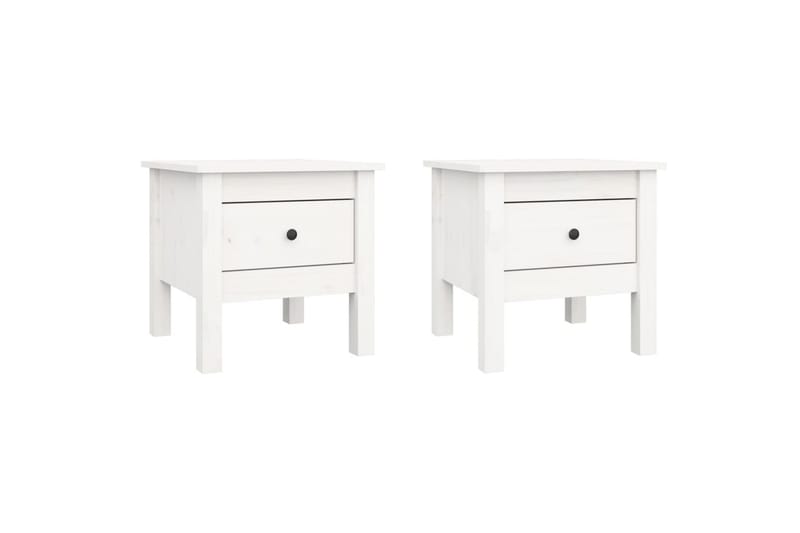 beBasic sideborde 2 stk. 40x40x39 cm massivt fyrretræ hvid - Hvid - Opbevaring - Opbevaringsmøbler - Skænke & sideboards