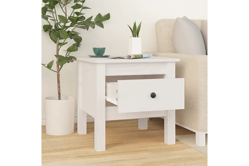 beBasic sideborde 2 stk. 40x40x39 cm massivt fyrretræ hvid - Hvid - Opbevaring - Opbevaringsmøbler - Skænke & sideboards