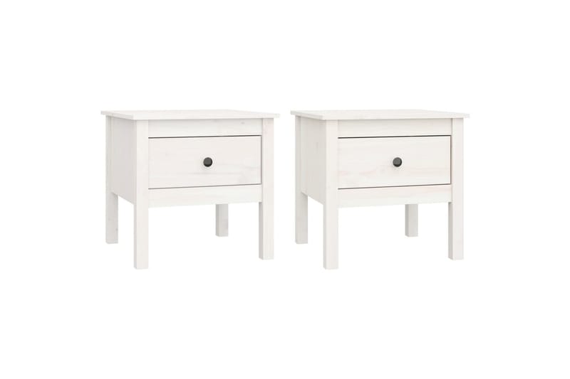 beBasic sideborde 2 stk. 50x50x49 cm massivt fyrretræ hvid - Hvid - Opbevaring - Opbevaringsmøbler - Skænke & sideboards