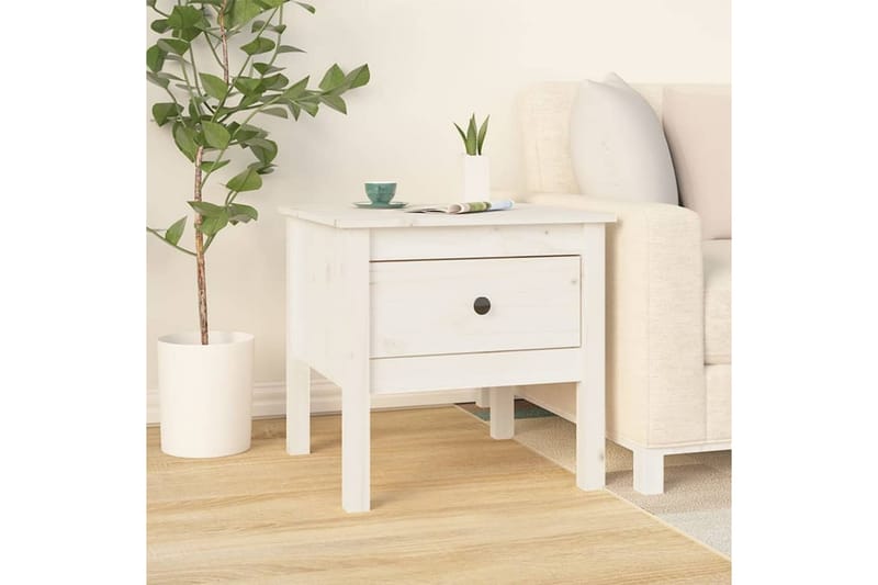 beBasic sideborde 2 stk. 50x50x49 cm massivt fyrretræ hvid - Hvid - Opbevaring - Opbevaringsmøbler - Skænke & sideboards