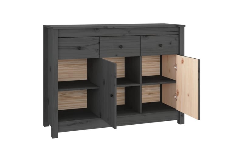 beBasic skænk 100x35x74 cm massivt fyrretræ grå - GrÃ¥ - Opbevaring - Opbevaringsmøbler - Skænke & sideboards