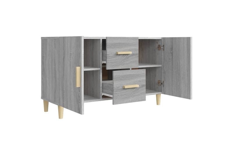 beBasic skænk 100x36x60 cm konstrueret træ grå sonoma-eg - GrÃ¥ - Opbevaring - Opbevaringsmøbler - Skænke & sideboards