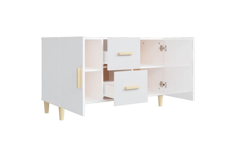 beBasic skænk 100x36x60 cm konstrueret træ hvid højglans - Hvid - Opbevaring - Opbevaringsmøbler - Skænke & sideboards