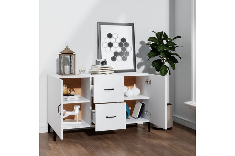 beBasic skænk 100x36x60 cm konstrueret træ hvid - Hvid - Opbevaring - Opbevaringsmøbler - Skænke & sideboards