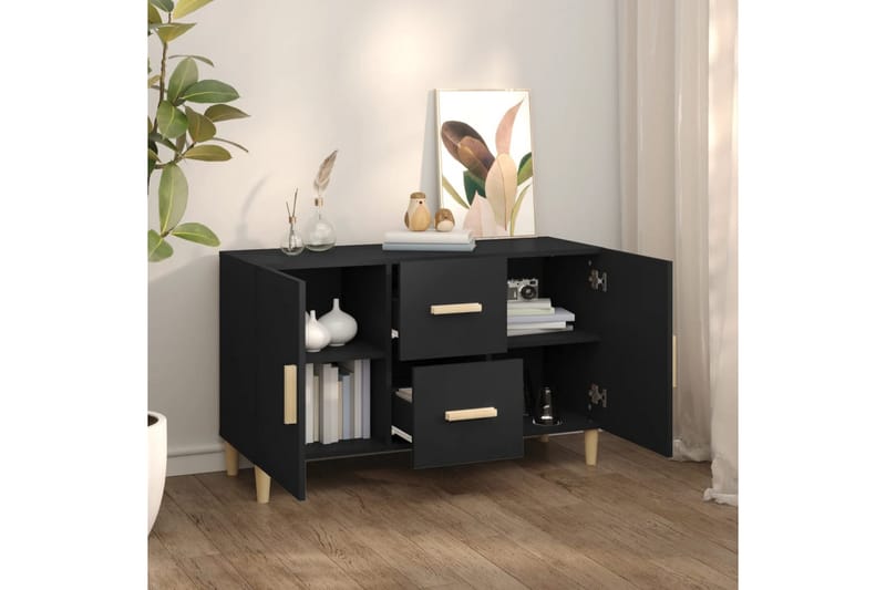 beBasic skænk 100x36x60 cm konstrueret træ sort - Sort - Opbevaring - Opbevaringsmøbler - Skænke & sideboards