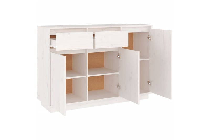 beBasic skænk 110x34x75 cm massivt fyrretræ hvid - Hvid - Opbevaring - Opbevaringsmøbler - Skænke & sideboards