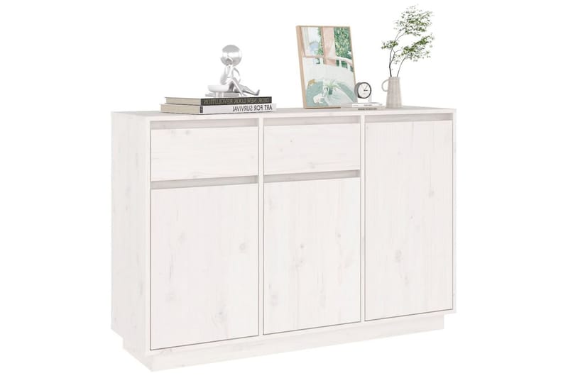 beBasic skænk 110x34x75 cm massivt fyrretræ hvid - Hvid - Opbevaring - Opbevaringsmøbler - Skænke & sideboards