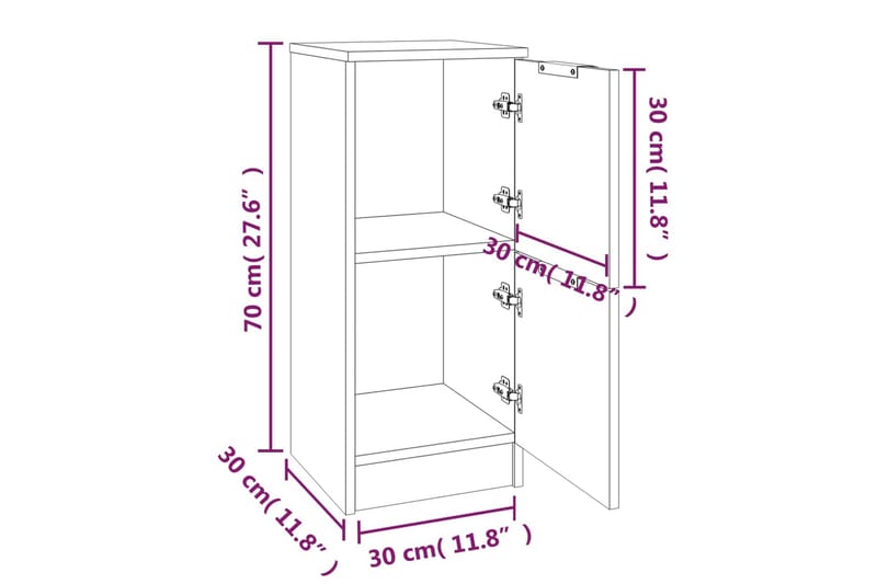 beBasic skænk 30x30x70 cm konstrueret træ hvid - Hvid - Opbevaring - Opbevaringsmøbler - Skænke & sideboards