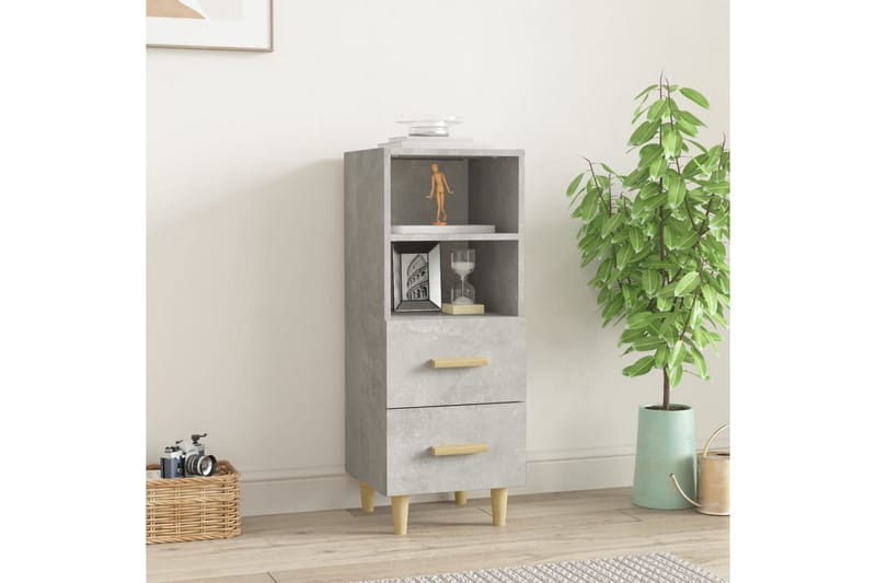 beBasic skænk 34,5x34x90 cm konstrueret træ betongrå - GrÃ¥ - Opbevaring - Opbevaringsmøbler - Skænke & sideboards