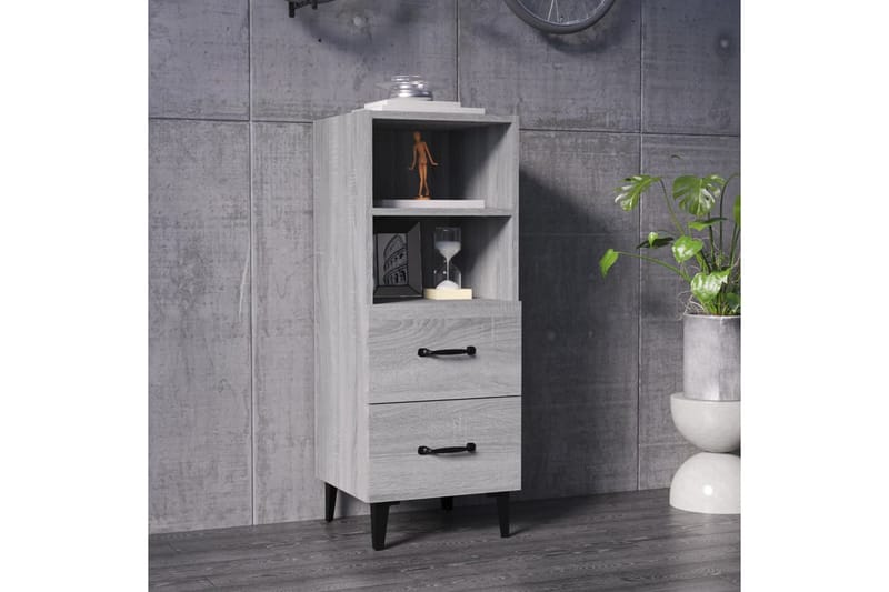 beBasic skænk 34,5x34x90 cm konstrueret træ grå sonoma-eg - GrÃ¥ - Opbevaring - Opbevaringsmøbler - Skænke & sideboards