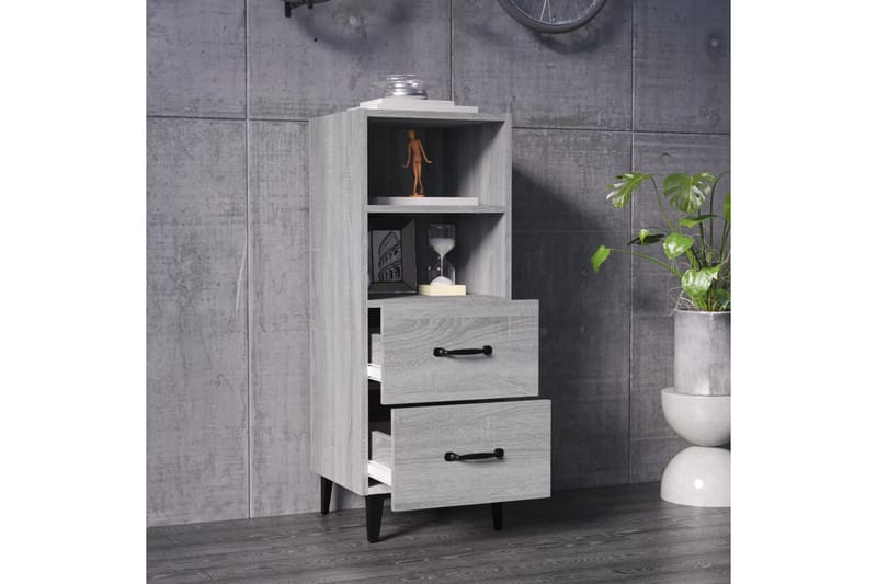 beBasic skænk 34,5x34x90 cm konstrueret træ grå sonoma-eg - GrÃ¥ - Opbevaring - Opbevaringsmøbler - Skænke & sideboards