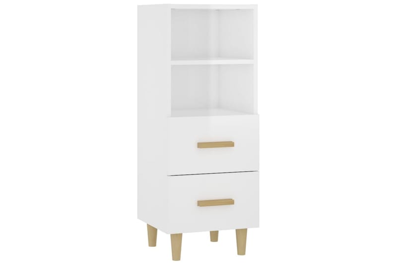 beBasic skænk 34,5x34x90 cm konstrueret træ hvid højglans - Hvid - Opbevaring - Opbevaringsmøbler - Skænke & sideboards