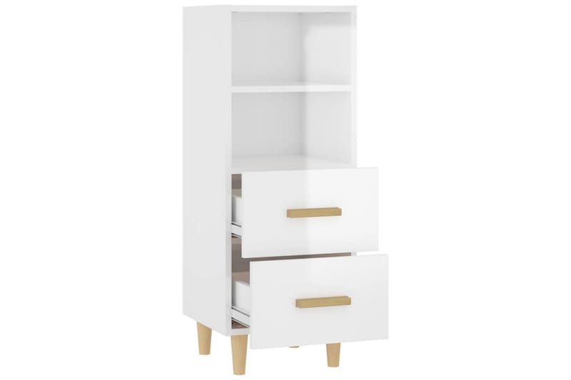 beBasic skænk 34,5x34x90 cm konstrueret træ hvid højglans - Hvid - Opbevaring - Opbevaringsmøbler - Skænke & sideboards