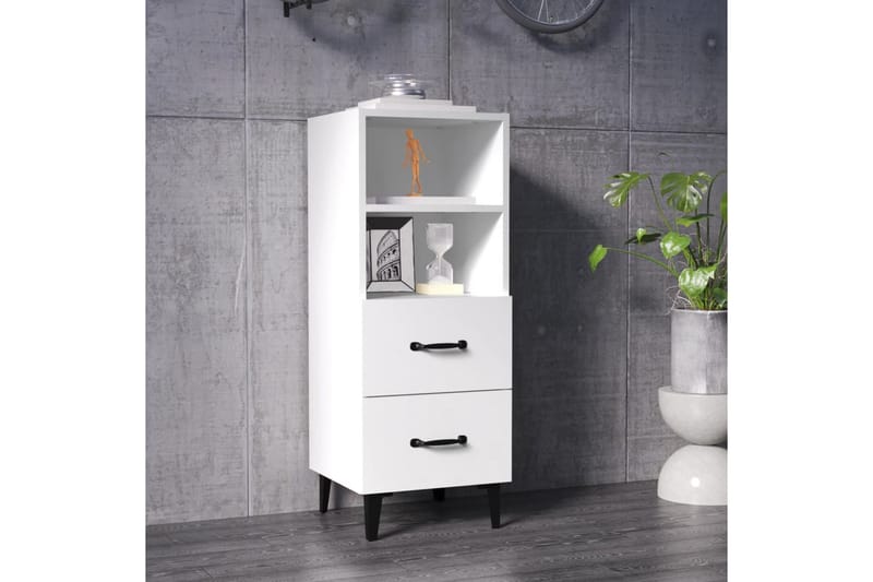 beBasic skænk 34,5x34x90 cm konstrueret træ hvid - Hvid - Opbevaring - Opbevaringsmøbler - Skænke & sideboards