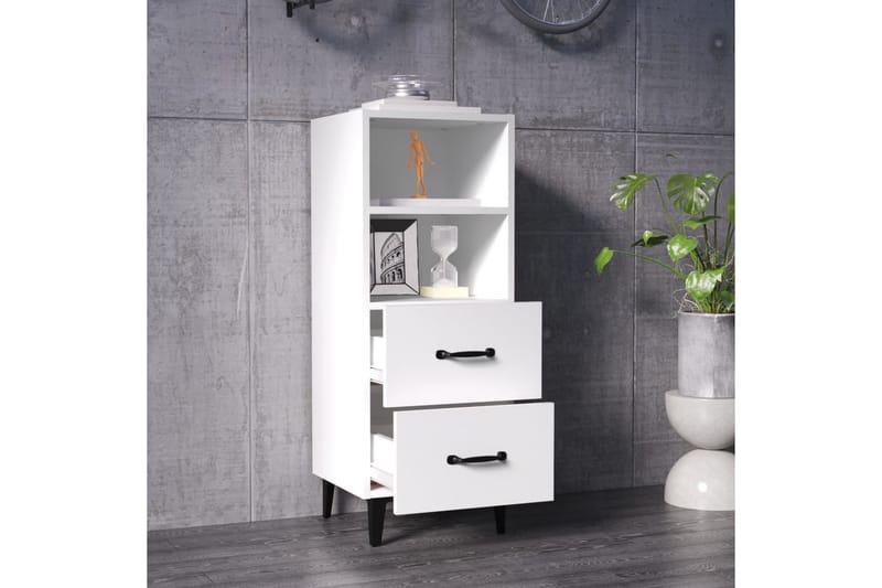 beBasic skænk 34,5x34x90 cm konstrueret træ hvid - Hvid - Opbevaring - Opbevaringsmøbler - Skænke & sideboards