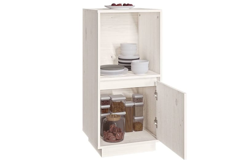 beBasic skænk 38x35x80 cm massivt fyrretræ hvid - Hvid - Opbevaring - Opbevaringsmøbler - Skænke & sideboards