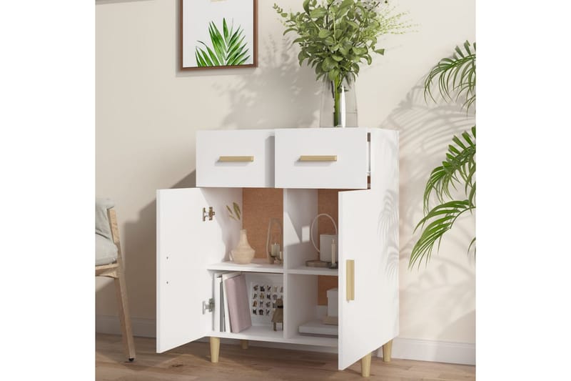 beBasic skænk 69,5x34x89 cm konstrueret træ hvid - Hvid - Opbevaring - Opbevaringsmøbler - Skænke & sideboards