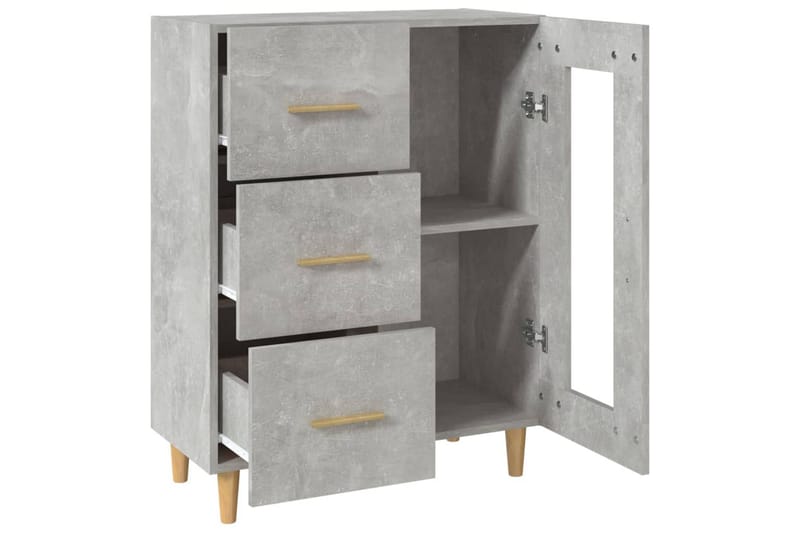 beBasic skænk 69,5x34x90 cm konstrueret træ betongrå - GrÃ¥ - Opbevaring - Opbevaringsmøbler - Skænke & sideboards