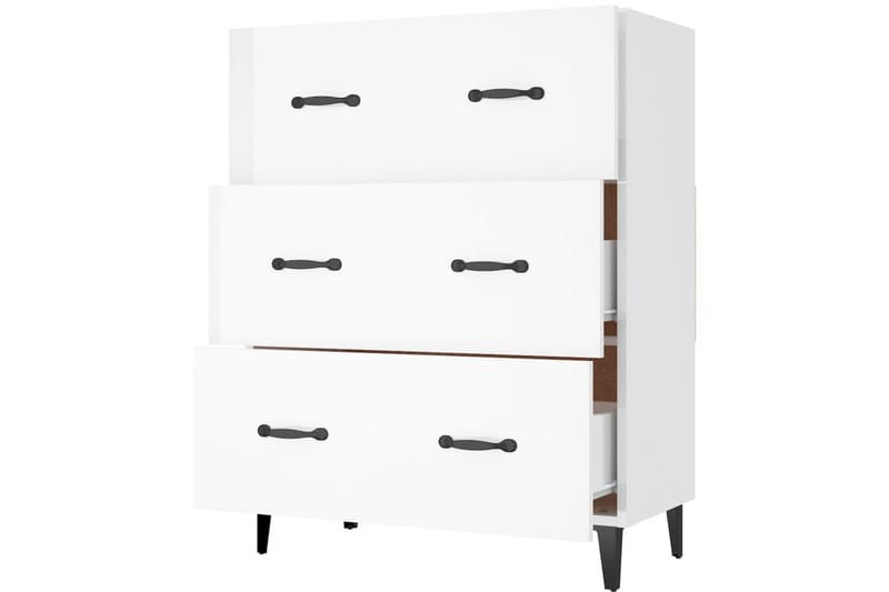 beBasic skænk 69,5x34x90 cm konstrueret træ hvid højglans - Hvid - Opbevaring - Opbevaringsmøbler - Skænke & sideboards