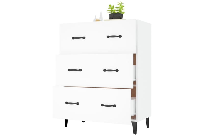 beBasic skænk 69,5x34x90 cm konstrueret træ hvid - Hvid - Opbevaring - Opbevaringsmøbler - Skænke & sideboards