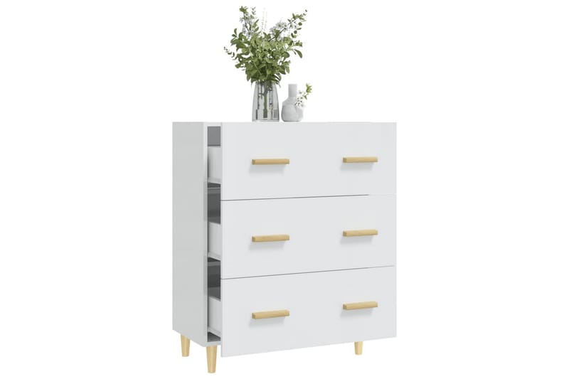 beBasic skænk 70x34x90 cm konstrueret træ hvid højglans - Hvid - Opbevaring - Opbevaringsmøbler - Skænke & sideboards