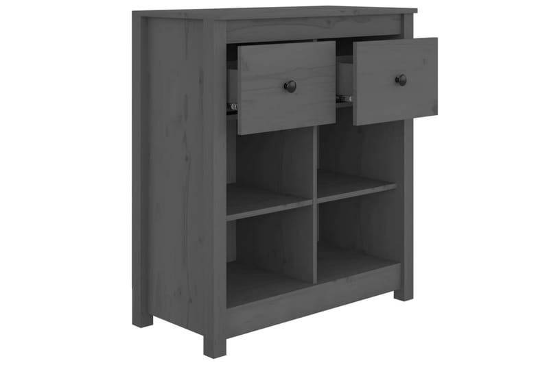 beBasic skænk 70x35x80 cm massivt fyrretræ grå - GrÃ¥ - Opbevaring - Opbevaringsmøbler - Skænke & sideboards