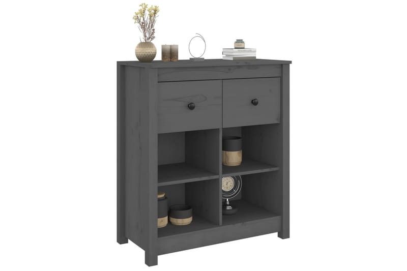 beBasic skænk 70x35x80 cm massivt fyrretræ grå - GrÃ¥ - Opbevaring - Opbevaringsmøbler - Skænke & sideboards