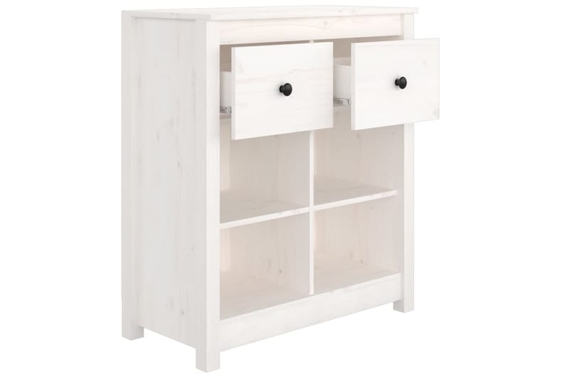 beBasic skænk 70x35x80 cm massivt fyrretræ hvid - Hvid - Opbevaring - Opbevaringsmøbler - Skænke & sideboards