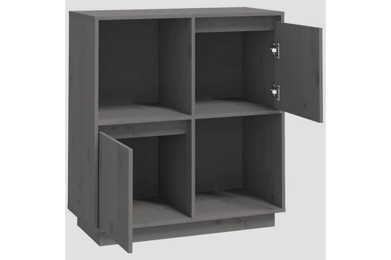 beBasic skænk 74x35x80 cm massivt fyrretræ grå - GrÃ¥ - Opbevaring - Opbevaringsmøbler - Skænke & sideboards