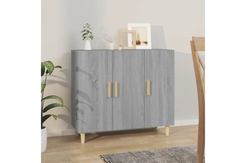 beBasic skænk 90x34x80 cm konstrueret træ grå sonoma-eg - GrÃ¥ - Opbevaring - Opbevaringsmøbler - Skænke & sideboards