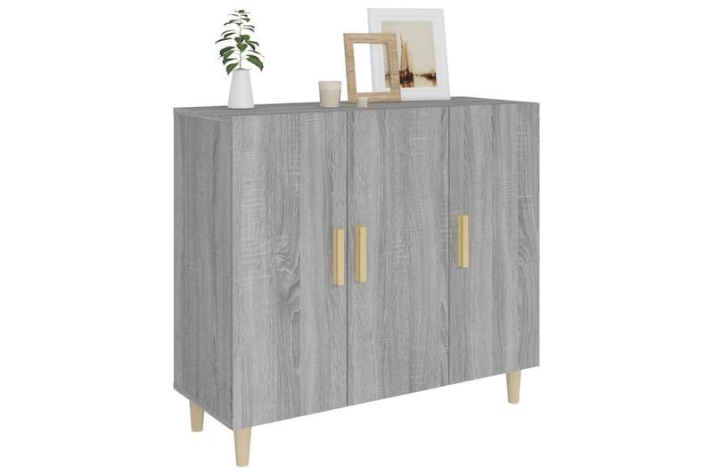 beBasic skænk 90x34x80 cm konstrueret træ grå sonoma-eg - GrÃ¥ - Opbevaring - Opbevaringsmøbler - Skænke & sideboards