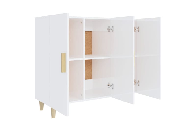 beBasic skænk 90x34x80 cm konstrueret træ hvid højglans - Hvid - Opbevaring - Opbevaringsmøbler - Skænke & sideboards