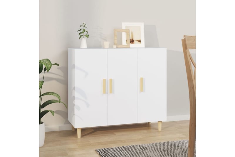 beBasic skænk 90x34x80 cm konstrueret træ hvid - Hvid - Opbevaring - Opbevaringsmøbler - Skænke & sideboards