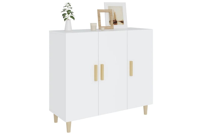 beBasic skænk 90x34x80 cm konstrueret træ hvid - Hvid - Opbevaring - Opbevaringsmøbler - Skænke & sideboards