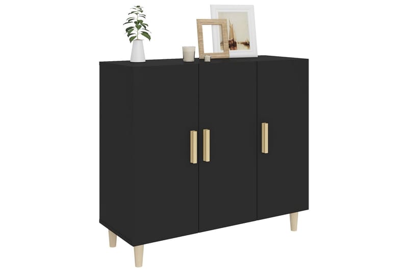 beBasic skænk 90x34x80 cm konstrueret træ sort - Sort - Opbevaring - Opbevaringsmøbler - Skænke & sideboards