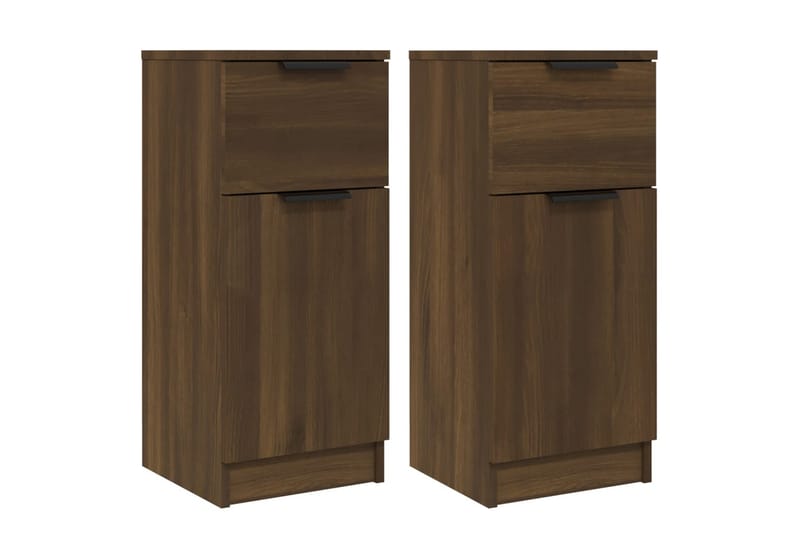 beBasic skænke 2 stk. 30x30x70 cm konstrueret træ brun egetræsfarve - Brun - Opbevaring - Opbevaringsmøbler - Skænke & sideboards